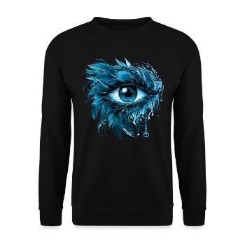 Blaues Schutz Auge Nazar Horus Amulett Evil Eye - Unisex Pullover - Schwarz - Vorne - Alina (178cm) & Michal (187cm)