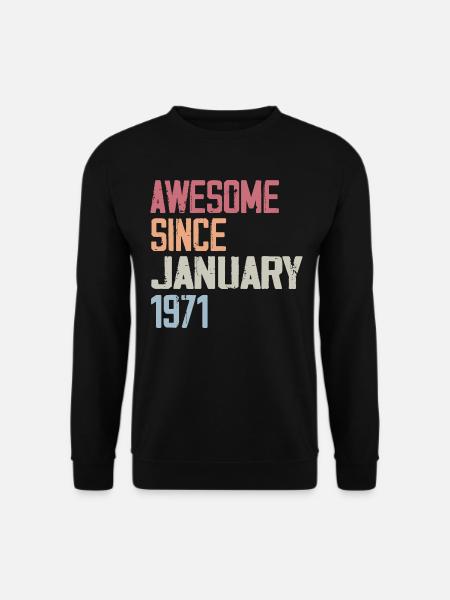 Geburtstag Januar 1971 Retro Januar 1971 - Unisex Pullover - Schwarz