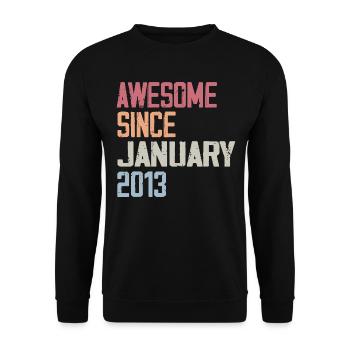 Anniversaire Janvier 2013 Rétro 2013 Janvier - Sweat-shirt Unisexe - noir - Devant - Alina (178cm) & Michal (187cm)