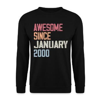 Birthday January 2000 Retro January 2000 - Unisex Sweatshirt - black - Front - Alina (178cm) & Michal (187cm)