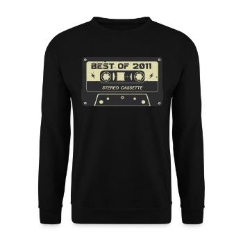 Cassette rétro 2011 millésime 2011 anniversaire 2011 - Sweat-shirt Unisexe - noir - Devant - Alina (178cm) & Michal (187cm)