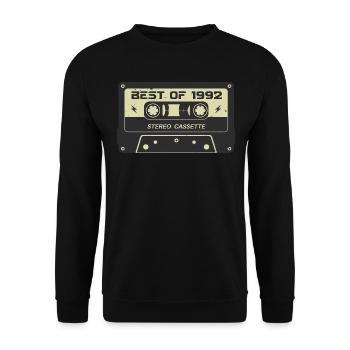 Retro Kassette 1992 vintage 1992 Geburtstag 1992 - Unisex Pullover - Schwarz - Vorne - Alina (178cm) & Michal (187cm)