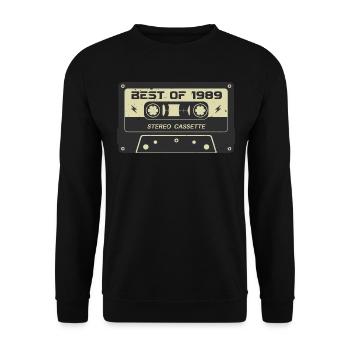 Cassette rétro 1989 vintage 1989 anniversaire 1989 - Sweat-shirt Unisexe - noir - Devant - Alina (178cm) & Michal (187cm)