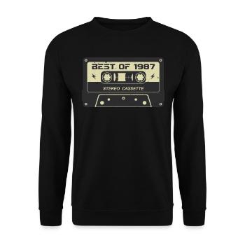 Cassette rétro 1987 vintage 1987 anniversaire 1987 - Sweat-shirt Unisexe - noir - Devant - Alina (178cm) & Michal (187cm)