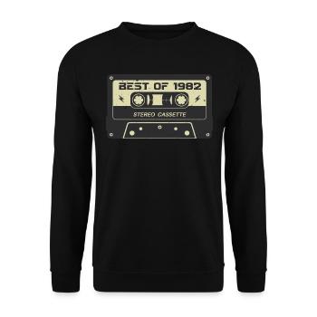 Retro Kassette 1982 vintage 1982 Geburtstag 1982 - Unisex Pullover - Schwarz - Vorne - Alina (178cm) & Michal (187cm)