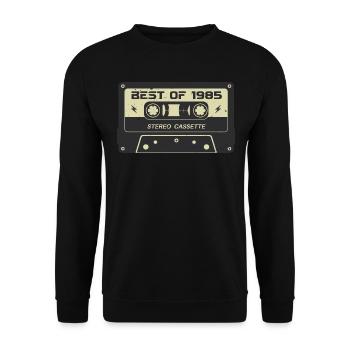 Cassette rétro 1985 vintage 1985 anniversaire 1985 - Sweat-shirt Unisexe - noir - Devant - Alina (178cm) & Michal (187cm)