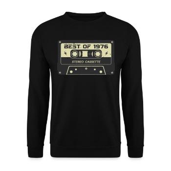 Cassette rétro 1976 vintage 1976 anniversaire 1976 - Sweat-shirt Unisexe - noir - Devant - Alina (178cm) & Michal (187cm)