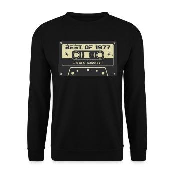 Retro cassette tape 1977 vintage 1977 birthday 1977 - Unisex Sweatshirt - black - Front - Alina (178cm) & Michal (187cm)