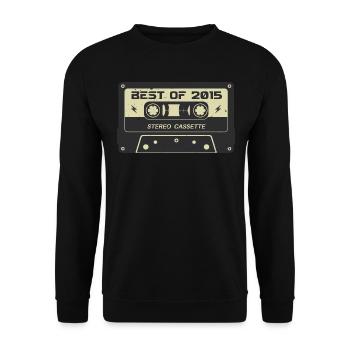 Cassette rétro 2015 millésime 2015 anniversaire 2015 - Sweat-shirt Unisexe - noir - Devant - Alina (178cm) & Michal (187cm)