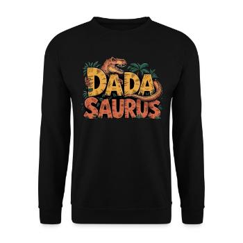 Dinosaur Dad Saurus Gift Dad - Unisex Sweatshirt - black - Front - Alina (178cm) & Michal (187cm)
