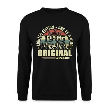 August 1965 Birthday August 1965 Vintage August - Unisex Sweatshirt - black - Front - Alina (178cm) & Michal (187cm)