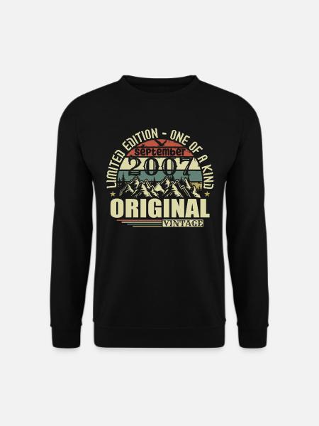 September 2007 Jahrgang September 2007 Geburtstag - Unisex Pullover - Schwarz