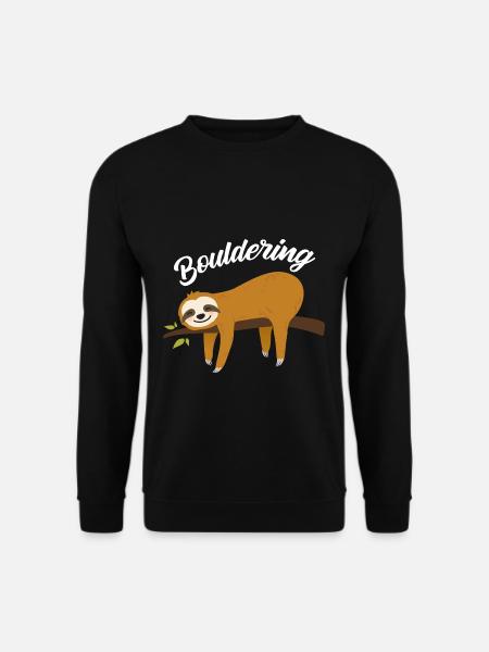 Boulder Spaß Faultier T-Shirt I Klettern Rock - Unisex Pullover - Schwarz