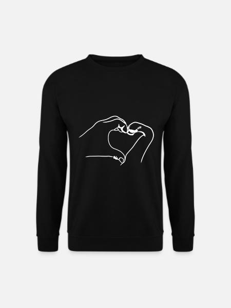 Katzenpfote Hand Herz - Unisex Pullover - Schwarz