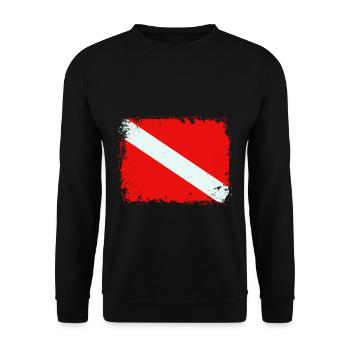 Dive Flag Scuba Diving Underwater Freediving Diver - Unisex Pullover - Schwarz - Vorne - Alina (178cm) & Michal (187cm)