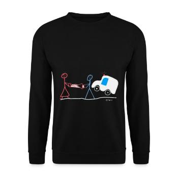 Rescue Stick Figure Emergency Emergency Doctor Deployment - Unisex Sweatshirt - black - Front - Alina (178cm) & Michal (187cm)