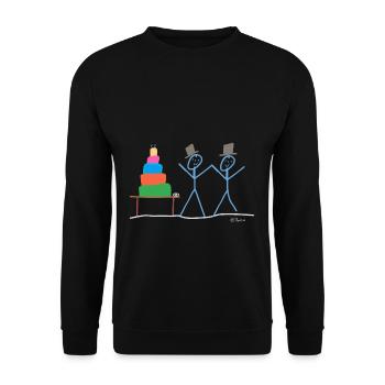 Gleichgeschlechtlich heiraten Homo Ehe Akzeptanz - Unisex Pullover - Schwarz - Vorne - Alina (178cm) & Michal (187cm)