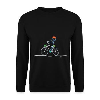 Bicycle stick figure, bike wheel sport leisure - Unisex Sweatshirt - black - Front - Alina (178cm) & Michal (187cm)