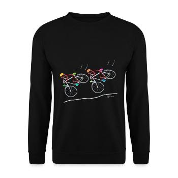 Stroke racing bike, competition tour funny sport - Unisex Sweatshirt - black - Front - Alina (178cm) & Michal (187cm)