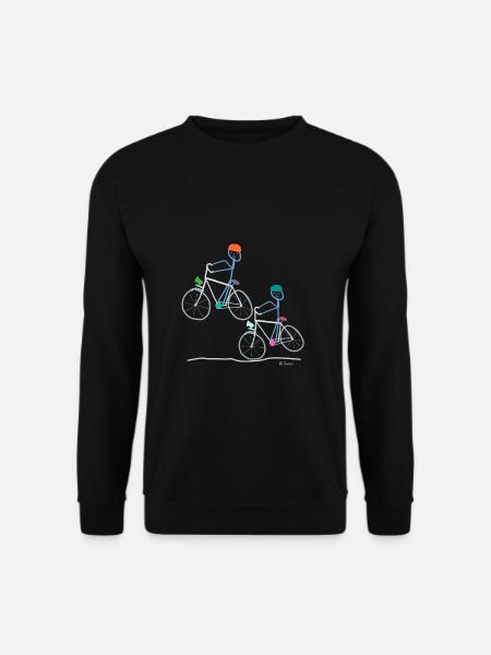 Strimännchen Fahrrad Ausflug, Sport Beruf Job - Unisex Pullover - Schwarz