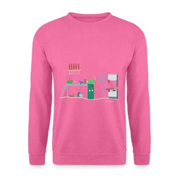 Drechsel stick figure, wood carpenter work - Unisex Sweatshirt - pink - Front