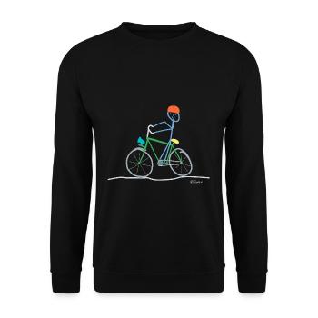 Bicycle stick figure, mobility sustainable - Unisex Sweatshirt - black - Front - Alina (178cm) & Michal (187cm)