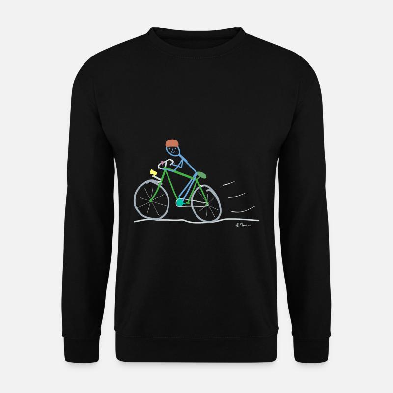 Rennrad Strichmännnchen, Umweltschutz nachhaltig - Unisex Pullover - Schwarz