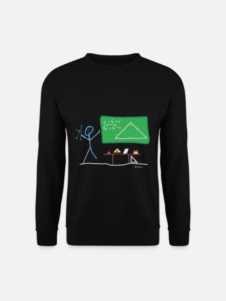 School stickman, geometry task math - Unisex Sweatshirt - black