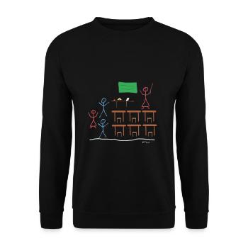 Strichfrau Lehrerin Unterricht Kinder Schüler Job - Unisex Pullover - Schwarz - Vorne - Alina (178cm) & Michal (187cm)