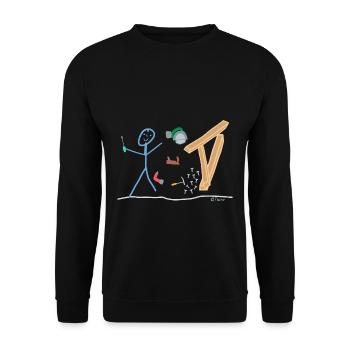 Bois artisans homme à traits, bricoleur nature travail - Sweat-shirt Unisexe - noir - Devant - Alina (178cm) & Michal (187cm)