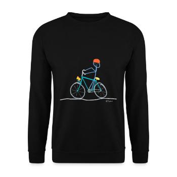 Bike e Bike stick figure Pedals pedaling - Unisex Sweatshirt - black - Front - Alina (178cm) & Michal (187cm)