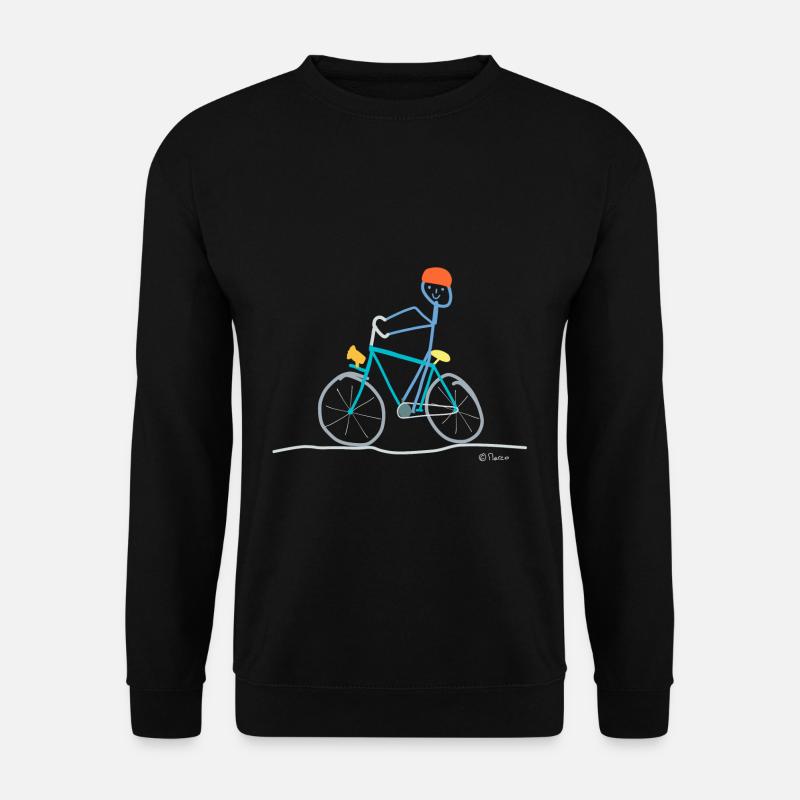 Fahrrad e Bike Strichmännchen Pedale treten fahren - Unisex Pullover - Schwarz