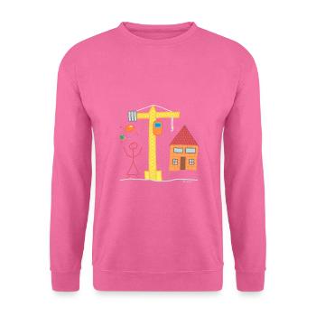 Hausbau Strichfrau Immobilie Kran Bauleter Polier - Unisex Pullover - Pink - Vorne