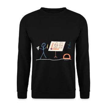 Technical Draftsman Stickman Designer - Unisex Sweatshirt - black - Front - Alina (178cm) & Michal (187cm)