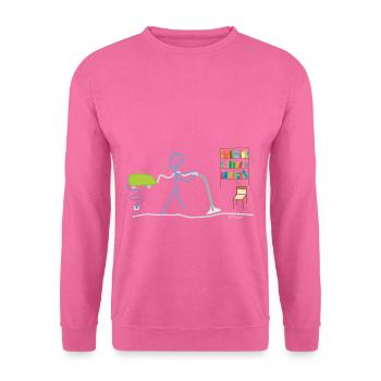 Haushalt Strichmännchen Hausmann Staubsauger Job - Unisex Pullover - Pink - Vorne