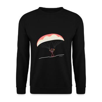 Paragliding Air Sports Aero Wind Paragliding Sport - Unisex Sweatshirt - black - Front - Alina (178cm) & Michal (187cm)
