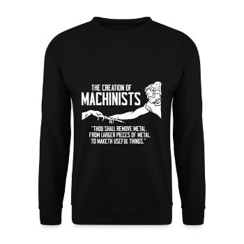 La création d’une machine CNC machiniste - Sweat-shirt Unisexe - noir - Devant - Alina (178cm) & Michal (187cm)