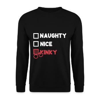 Naughty Nice Kinky - BDSM Bondage für Dom und Sub - Unisex Pullover - Schwarz - Vorne - Alina (178cm) & Michal (187cm)