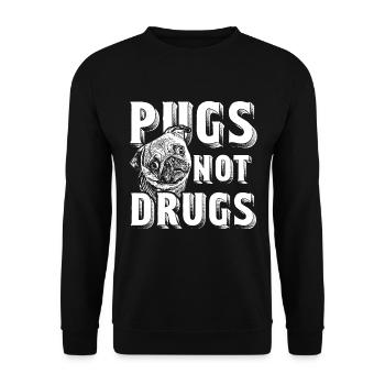 Pugs Not Drugs - Pug drugs addiction gift dog - Unisex Sweatshirt - black - Front - Alina (178cm) & Michal (187cm)