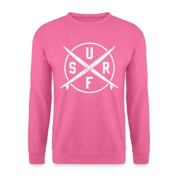 Surfen Used Look - Unisex Pullover - Pink - Vorne
