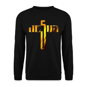 Jesus - Unisex Pullover - Schwarz - Vorne - Alina (178cm) & Michal (187cm)