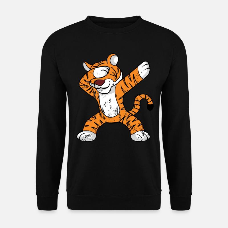 Retro Vintage Grunge Style Dabbing Dab Tiger - Unisex Pullover - Schwarz