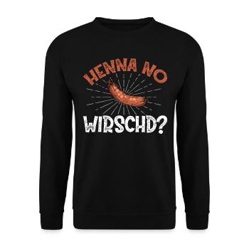 Henna no Wirschd? - Unisex Pullover - Schwarz - Vorne - Alina (178cm) & Michal (187cm)