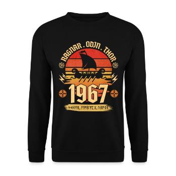 Viking Vintage 1967 55 years Anniversary - Unisex Sweatshirt - black - Front - Alina (178cm) & Michal (187cm)