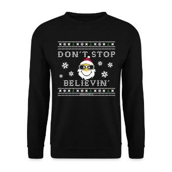 SmileyWorld Weihnachtsmann Mit Sonnenbrille - Unisex Pullover - Schwarz - Vorne - Alina (178cm) & Michal (187cm)