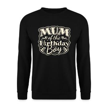 MUM OF THE BIRTHDAY BOY - BIRTHDAY PARTY - Unisex Sweatshirt - black - Front - Alina (178cm) & Michal (187cm)
