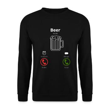 Bier ruft: - Unisex Pullover - Schwarz - Vorne - Alina (178cm) & Michal (187cm)