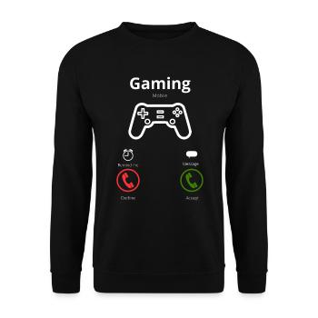 Videospiele rufen Sie mich an - Unisex Pullover - Schwarz - Vorne - Alina (178cm) & Michal (187cm)