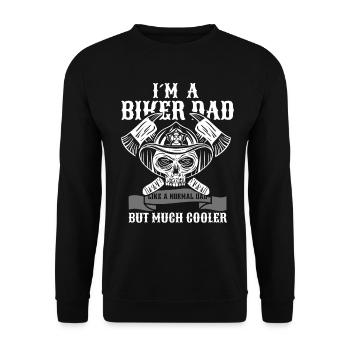 Ich bin Feuerwehrmann Vater, ein normaler Vater, aber cooler - Unisex Pullover - Schwarz - Vorne - Alina (178cm) & Michal (187cm)