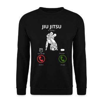 Jiujitsu calls me - Unisex Sweatshirt - black - Front - Alina (178cm) & Michal (187cm)